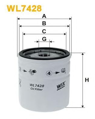 WIX FILTERS wl7428 -  Фильтр масляный двигателя